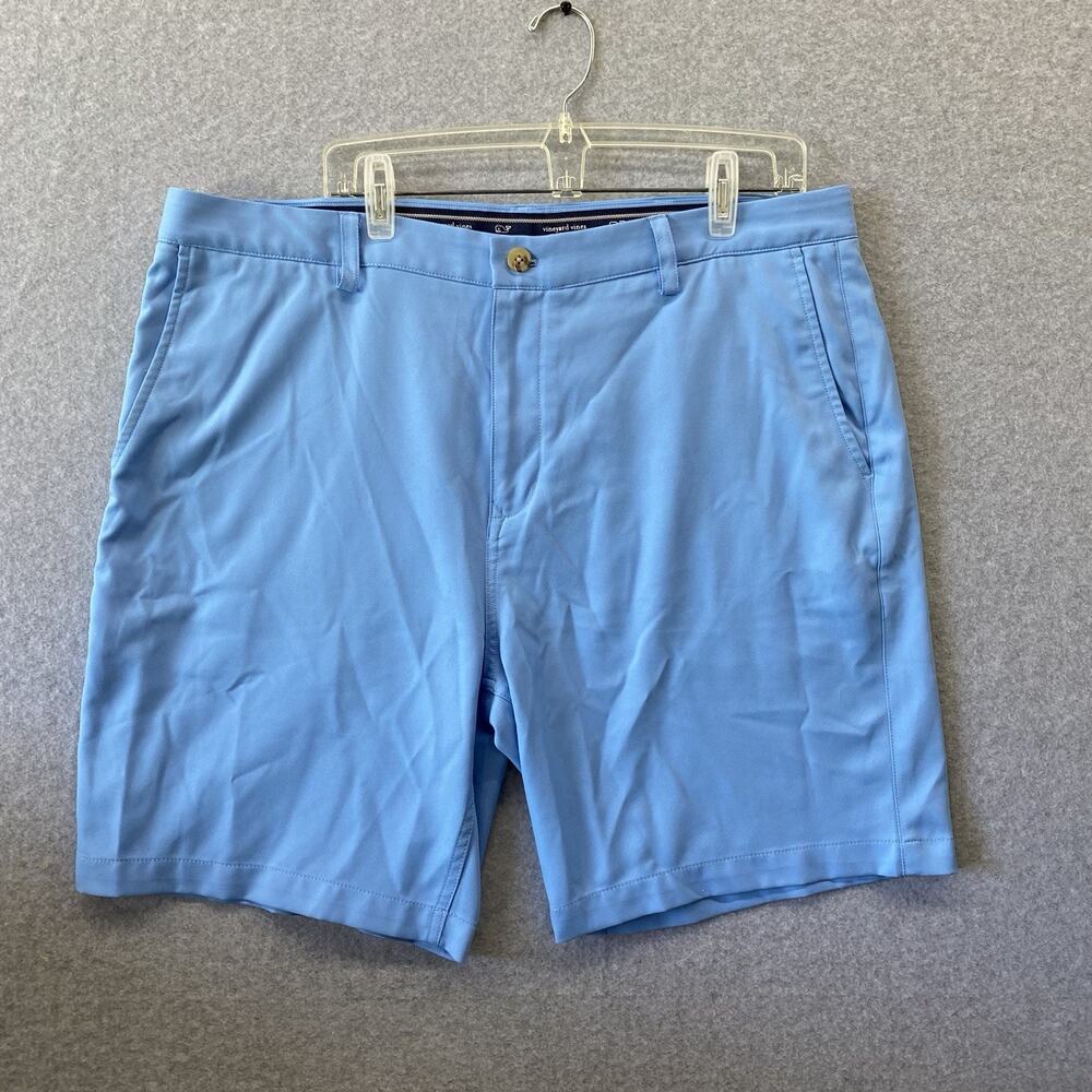 Vineyard Vines Links Shorts Mens 40 Blue Chino 9” Performance Casual Preppy